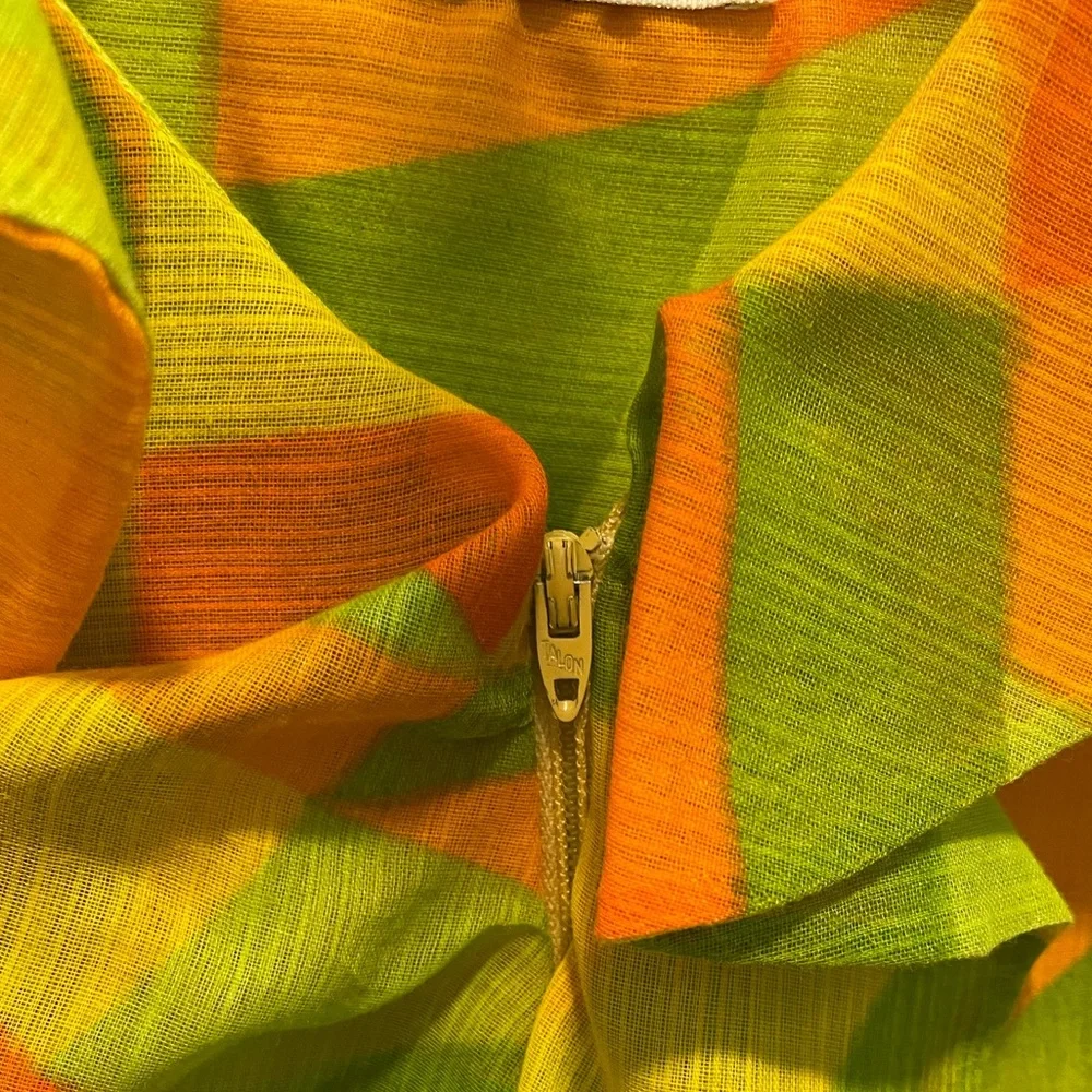 Vintage Mr. Bob of California Color Pop Ruffle Front Midi Dress - Picture 3 of 11